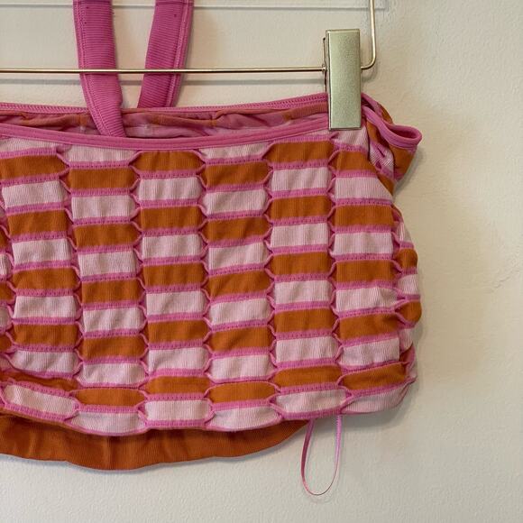 Urban Outfitters XL crop top tube top 90s vibes Barbie pink orange summer beach - Picture 9 of 9